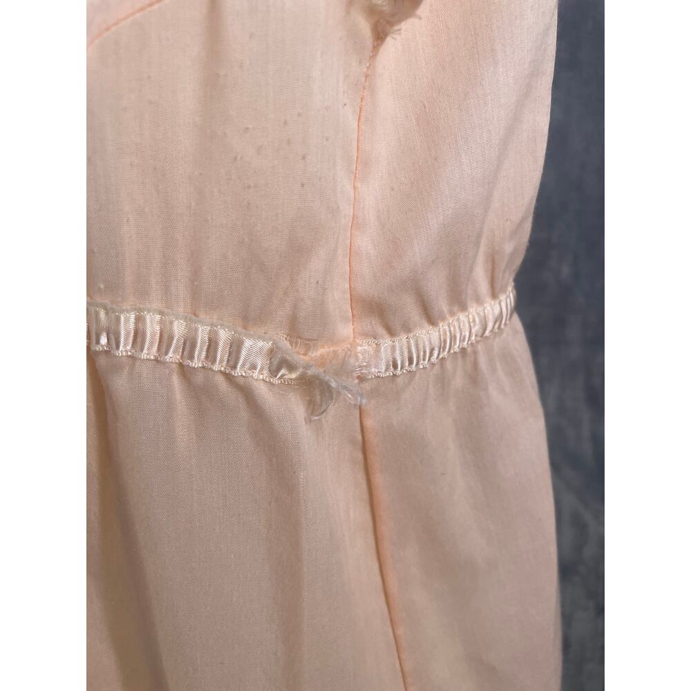 Vintage 60s 70s peach embroidered cotton nightgown robe peignoir lace babydoll‎ - Picture 4 of 9